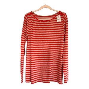 J. CREW 100% Cotton Red & Gray Artist T Knit Shirt Top Size XL summerT-shirt